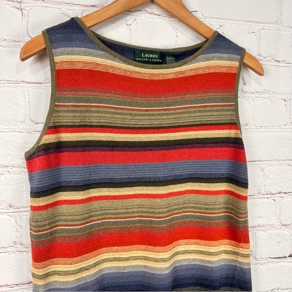 Lauren Ralph Lauren Tops - Lauren Ralph Lauren Shirt Women Large Striped Lined Sleeveless Tank Top Colorful